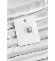 Gümüş Renk Pirinç Zirkon Taşlı Kıkırdak Earcuff Küpe - TJ-BKP11620
