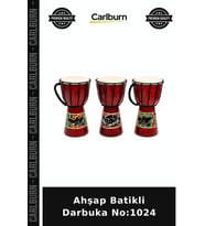 Özel Üretim Müzik Aleti Ritim Perküsyon Batik Desenli Ahşap Batikli Darbuka No:1024