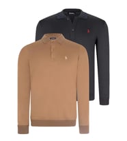 İKİLİ SET V4007 DEWBERRY ERKEK SWEATSHIRT-LACİVERT-CAMEL