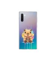 Samsung Galaxy Note 10 ile Uyumlu Splash Kapibara Tasarımlı Şeffaf Silikon Kılıf