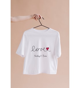 Aşk Love Sevgili Tasarımlı Tişört Kişiye Özel ( Unisex - Büyük - Çocuk )