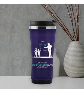 Öğretmenler Günü Temalı Atatürk Termos Mug (Beyaz)