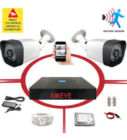 2'li Hareket Algılayan 5 Mp Sony Lens 1080P 36 IR LED Metal Kasa Güvenlik Kamerası Seti-436