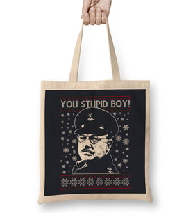 Dads Army Stupid Boy Christmas Knit Pattern Bez Çanta Uzun Saplı