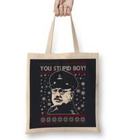 Dads Army Stupid Boy Christmas Knit Pattern Bez Çanta Uzun Saplı