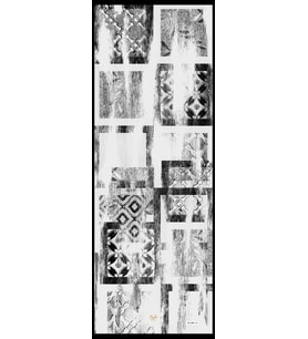 Eskitme Desen Dora Seri Şal Eşarp Askısı İle Birlikte 75x200 Gümüş Siyah-75x200