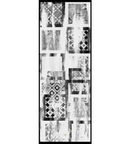 Eskitme Desen Dora Seri Şal Eşarp Askısı İle Birlikte 75x200 Gümüş Siyah-75x200