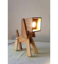 Kütük Çocuk Genç Odası İçin Köpek Doğal Ahşap 3D Puzzle Abajur  - Masa Lambası - Gece Lambası