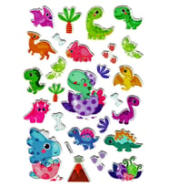 Sticker Kabartmalı Stiker Defter Planlayıcı Etiket (YQA011)-20x14cm - Mini Dinazorlar