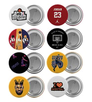 Basketbol NBA Çanta Rozeti Seti 8 Adet En Büyük Boy 5.8cm İğneli Broş
