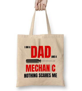 I Am A Dad And A Mechanic Nothing Scare Bez Çanta Uzun Saplı