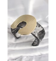 Siyah Mermer Desen Akrilik Plastik Gold Nal Model Plaka Vintage Kadın Bilezik 5886 - SSSSSS3430-23
