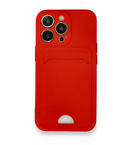 IPHONE 13 PRO UYUMLU KELVİN KARTVİZİTLİ SİLİKON TELEFON KILIFI (Kırmızı)