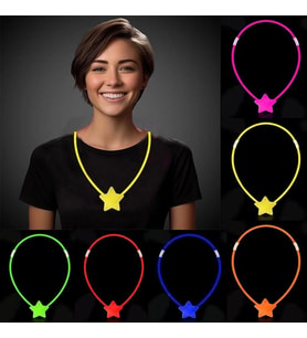 Glow Stick Yıldız Kolye - Glow Kolye - Glow Stick Partisi Yıldız Kolye 6 Adet