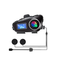 Q58-max Radyolu 2 Kişi Bağlantılı Bluetooth Kask Kulaklık Ekranlı Fenerli Müzik Ve Telsiz Intercom