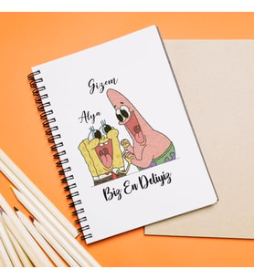 Sünger Bob & Petrick Tasarımlı Defter Kişiye Özel