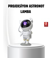 Bluetooth Müzikli Astronot Projeksiyon Lambası Yıldız ve Ay Efektli