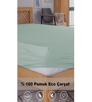 Penye Lastikli Çarşaf, 100×200 Tek Kişilik %100 Pamuk Örme Kumaş, 145 gr/m² (Yeşil)