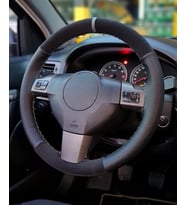 Opel Astra H UYUMLU Dikmeli direksiyon kılıfı noktalı alkantra gri yüzüklü ( 38×10.5CM )