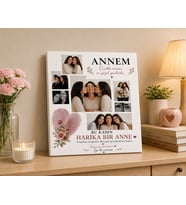 Kişiye Özel Çok Fotoğraflı Anne Kanvas Tablo 21x29 cm