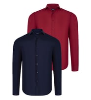 İKİLİ SET G726 DEWBERRY ERKEK GÖMLEK-LACİVERT- BORDO