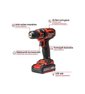Einhell TE-CD 18/35 Li (1x1,5 Ah), Akülü Vidalama - 4513914