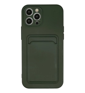 Durukar® iPhone 12 Pro Max Kılıf Kelvin Kartvizitli Silikon - Koyu Yeşil