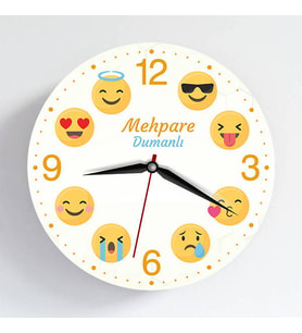 İsme Özel Emoji Duvar Saati