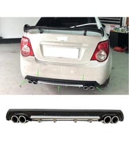 Chevrolet Aveo Sedan Gri Difüzör Çiftli Yuvarlak Egzoz Görünümlü D Tip Difizör 2012 - 2016