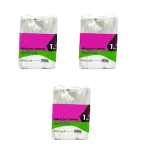 Omeyva Şeffaf Naylon 5 lik 30x52 Cm. Gıda Bakkaliye Poşeti Torbası - 3 Kg. - Ort. 255 Adet - 3 Paket