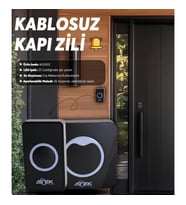 Siyah Kablosuz Su Geçirmez Kapı Zili