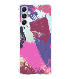 Samsung Galaxy A34 Uyumlu Köşe Korumalı Antişok Kapak Brushstroke Tasarımlı Şeffaf Silikon Kılıf