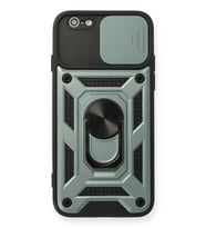 Newface Apple iPhone 6 Kılıf Pars Lens Yüzüklü Silikon - Yeşil