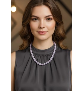 10 Mm Pembe Kunzit Kristali Fonksiyonel Kolye 601-2