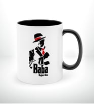 BK Gift Kişiye Özel Babalar Günü Hediyesi Baba Godfather Tasarımlı Siyah Beyaz Kupa Bardak-18