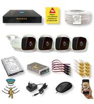4 KAMERALI SET - HAREKET ALGILAYAN GECE GÖRÜŞLÜ 36 IR LED 5MP SONY LENSLİ 1080P FULL HD METAL KASA GÜVENLİK KAMERASI SETİ 5236