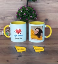 Sağlık Teknikeri Kupa Bardak Sarı Fotoğraflı Tıp Bayramı Hediyesi