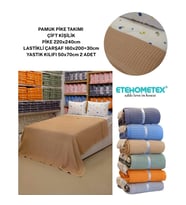 ETEHOMETEX ÇİFT KİŞİLİK %100 PAMUK HAVUZLU PİKE TAKIMI