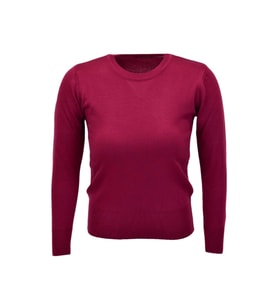 Kadın Sıfır Yaka Spor Kazak BGL-ST04085 (Bordo)