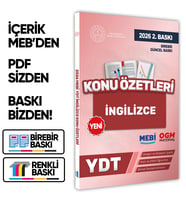 2026 YDT MEBİ-OGM İngilizce Pratik Konu Özet Kitabı RENKLİ A4 Boyut Görsel Destekli BASKI ÜCRETİ