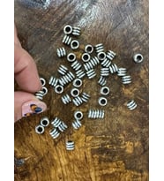 05 MM 50 ADET ÇELİK GÜRÜNÜMLÜ TAKI KOLYE BONCUĞU DELİKLİ BONCUK