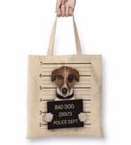Bad Dog Pug Köpek Bez Çanta Uzun Saplı