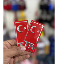Tr Plaka Sticker 2'li - Türkiye Plaka Sticker - Tr Logolu (Kırmızı)