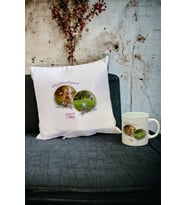 Hayat Seninle Güzel Fotoğraflı Kupa Bardak ve Yastık Set (Beyaz)