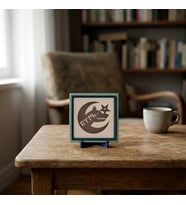 Bozkurt, Hilal ve Göktürkçe TÜRK Temalı Masaüstü Aksesuarı, Modern Dekorasyon Tamamlayıcı 10x10 cm