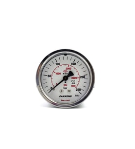 50mm 0-250 Bar Panotipi Kuru Manometre G 1/8 inç, yüksek hassasiyet