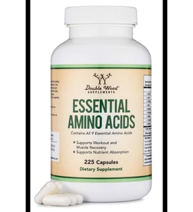 Double Wood Essential Amino Acids - 9 Essential Aminos (EAA) and All Branched-Chain Aminos (BCAAs) (Leucine, Isoleucine, Valine) 225 Capsul. 3839