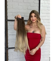 Luxury Düz Bağlamalı AtKuyruğu küllü ombreli