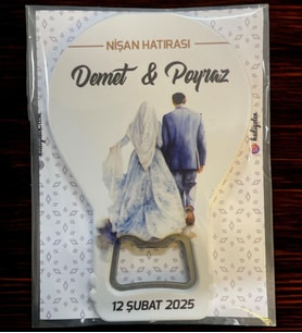 10 Adet Söz, Nişan, Nikah, Düğün Hediyesi Balon Açacak Magnet Kart ve Ambalajlı Tek Tek (blnmg14)