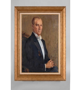 EV İŞYERİ OFİS İÇİN ALTIN ÇERÇEVELİ PASPARTULU ATATÜRK TABLO S489